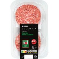 Hamburguesa de ternera E. LABEL Eroski SELEQTIA, bandeja 480 g