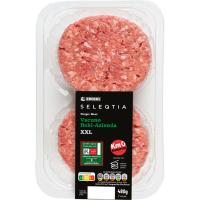 Hamburguesa ternera MAXI E. LABEL SELEQTIA, 2 uds, bandeja 480 g