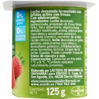 Bífidus 0% 0% con fresa EROSKI, pack 4x125 g
