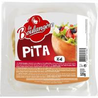 Pan de pita griego LA BOULANGERE, 4 uds., paquete 320 g Pan de pita griego LA BOULANGERE, 4 uds., paquete 320 g