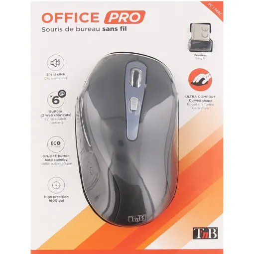 Ratón óptico inalámbrico ergonómico, Mwoffice TNB