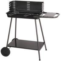 Barbacoa de carbón Milano, cuba acero 52x30 cm, parrilla acero cromado, 1 ud