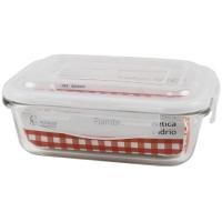 Fiambrera hermética rectangular de vidrio MS, 600 ml