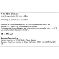 Vino Tinto Crianza D.O. Rioja FAUSTINO, botella 75 cl