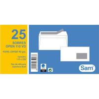 Sobre blanco open 110x220 90gr ventana derecha SAM paquete 25uds