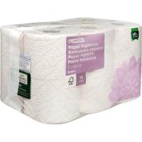 Papel higiénico 3 capas EROSKI, paquete 12 rollos