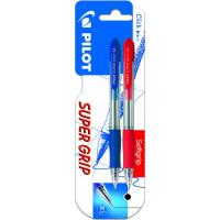 Bolígrafo retráctil negro y rojo, punta 1mm,  Super Grip PILOT, pack 2 uds