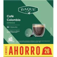 Café expresso Colombia compatible Dolce Gusto BAQUÉ, caja 26 uds