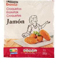 Croquetas de jamón EROSKI BASIC, bolsa 500 g