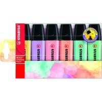 Marcador fluorescente 6 colores pastel Boss STABILO, pack 6uds