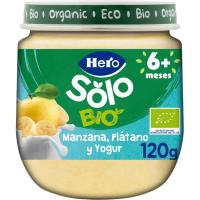 Tarrito ecológico de manzana, plátano y yogur HERO, tarro 120 g