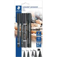 Rotuladores Permanetes Lumocolor Negros STAEDTLER, 4uds