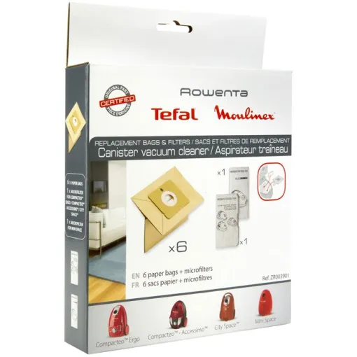 Bolsa de aspiración ZR0039 Compacteo ROWENTA, pack 6 uds