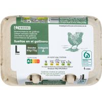 Huevo suelo L EROSKI, cartón 6 uds.