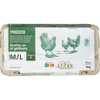 Huevo suelo M/L EROSKI, cartón 18 uds