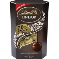 LINDT CORNET LINDOR % 70 kakaozko bonboiak, kutxa 200 g