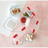 Recipiente cuadrado rojo con tapa Cook&Heat PYREX, 1,1 litros