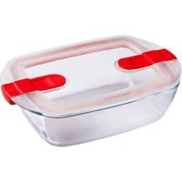 Recipiente rectangular rojo con tapa Cook&Heat PYREX, 0,4 litros Recipiente rectangular rojo con tapa Cook&Heat PYREX, 0,4 litros