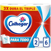Papel de cocina paratodo COLHOGAR, paquete 2 rollos Papel de cocina paratodo COLHOGAR, paquete 2 rollos