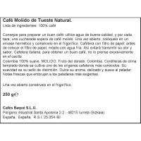 Café molido 100% Colombia BAQUÉ, caja 250 g