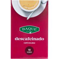 Café soluble descafeinado BAQUÉ, caja 10 sobres