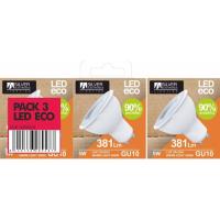 Bombilla Led eco GU10 5W luz cálida (3000k) SILVER, 3 uds