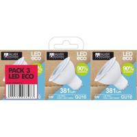 Bombilla Led eco GU10 5W Luz fría (6000k) SILVER, 3 uds