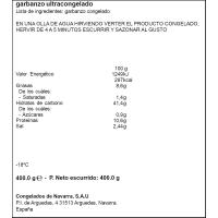 Garbanzo CONGELADOS de NAVARRA, bolsa 400 g