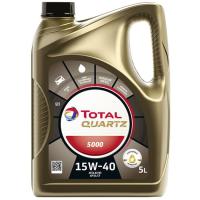 Aceite mineral de motor Quartz 5000 15W40 gasolina/diesel TOTAL, 5 litros