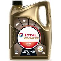 Aceite mineral de motor Quartz 5000 15W40 diesel TOTAL, 5 litros