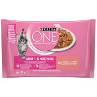 Alimento de salmón gato junior PURINA One, pack 4x85 g Alimento de salmón gato junior PURINA One, pack 4x85 g