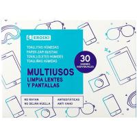 Toallitas limpia pantallas-lentes EROSKI, caja 30 uds.