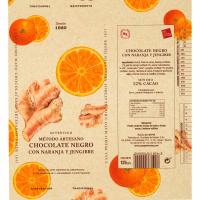 Chocolate con naranja-jengibre ORBEA, tableta 125 g