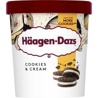 Helado de vainilla-cookies HAAGEN DAZS, tarrina 386 g