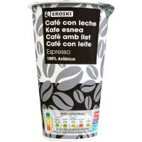Café con leche espresso EROSKI, vaso 250 ml
