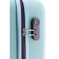Trolley cabina turquesa ABS, 4 ruedas, cierre combinación JOHN TRAVEL, 40x55x20 cm
