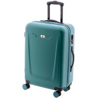 Trolley mediano turquesa ABS, 4 ruedas, cierre combinación JOHN TRAVEL, 44x66x26cm