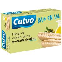 Caballa baja en sal en aceite de oliva CALVO, lata 120 g