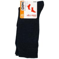 Calcetín hombre, de vestir, color antracita, talla 39/42 DIM, 3 pares