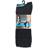 Calcetín hombre, de vestir, color antracita, talla 43/46  DIM, 3 pares