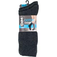 Calcetín hombre, de vestir básico, color antracita, talla 39/42 DIM, 3 pares