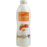 Yogur líquido sabor fresa-plátano EROSKI, botella 1 kg