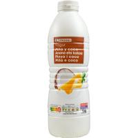 Yogur líquido sabor piña-coco EROSKI, botella 1 kg