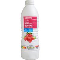 Yogur líquido 00% sabor fresa EROSKI, botella 1 kg