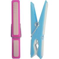 Pinzas para tender la ropa de plástico bi-inyección, 70 mm CUNCIAL, pack 12 uds