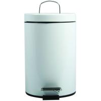 Cubo metálico blanco con pedal, 17x25 cm MSV, 3 litros