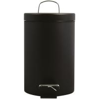 Cubo con pedal negro mate con cubo interior extraíble MSV, 3l