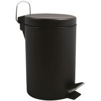 Cubo con pedal negro mate con cubo interior extraíble MSV, 3l