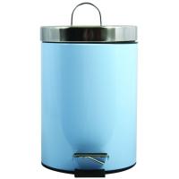 Cubo acero inoxidable azul pálido con pedal, 17x25 cm MSV, 3 litros