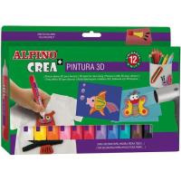Estuche de pinturas 3D, 12 colores, Crea+ ALPINO, caja 12 uds